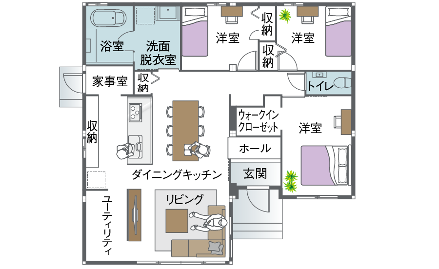 改造プラン例 平屋 間取り図