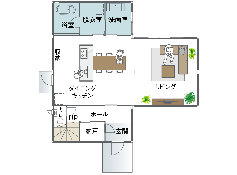 改造プラン例2階建て 1F間取り図