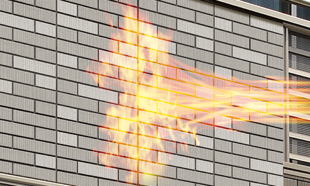 耐火性能を強調した壁のイメージ