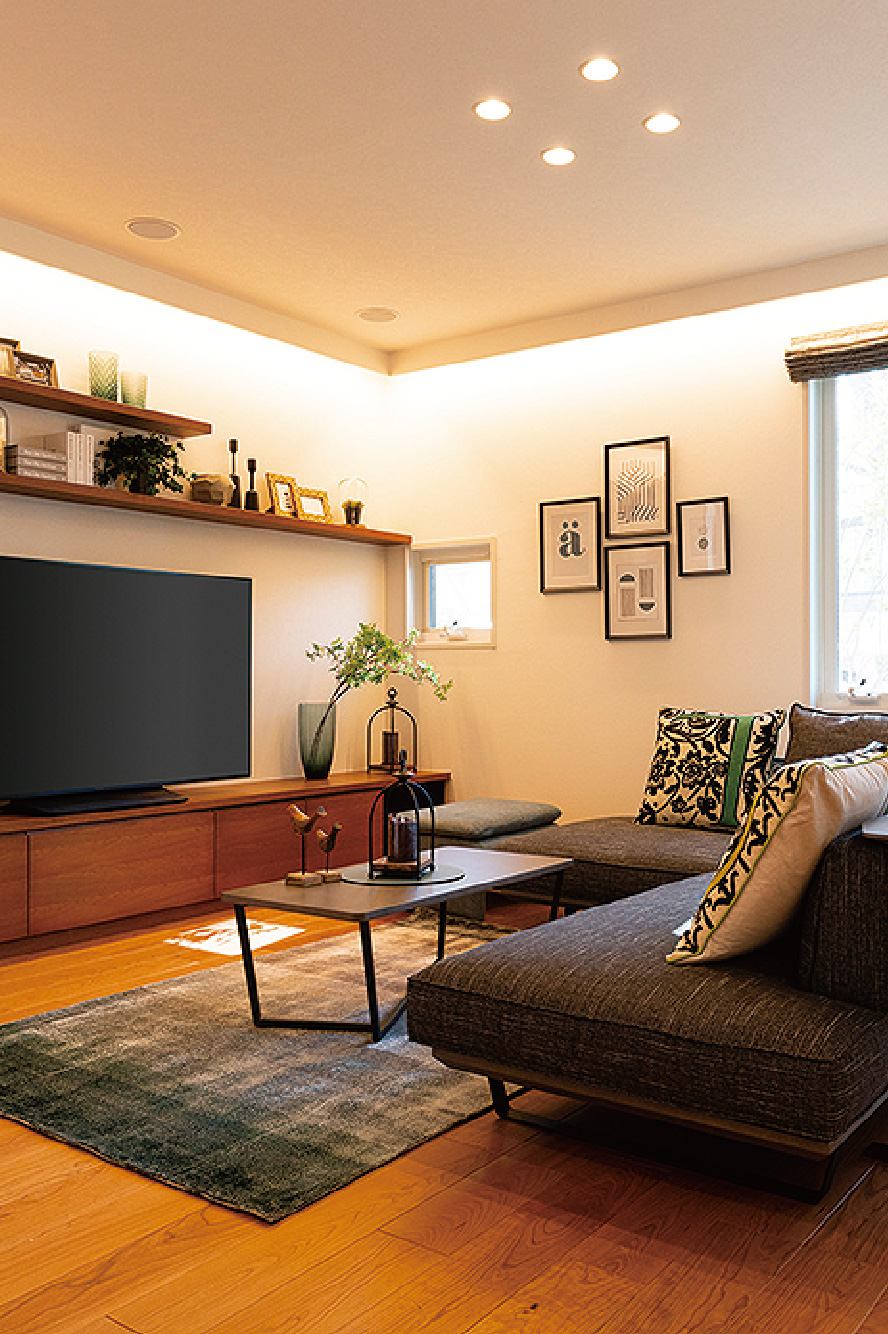 ゆったりくつろげるリビングの写真