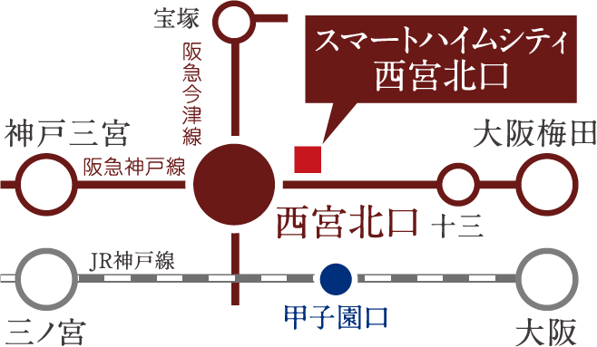 スマートハイムシティ西宮北口マップ