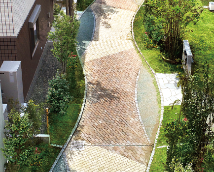 住宅地の上空から写真