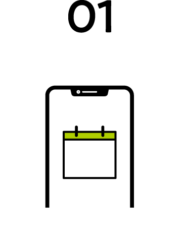 スマートフォンで事前予約をするイラスト