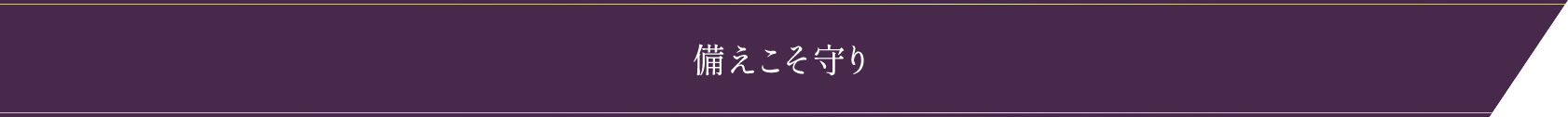 備えこそ守り